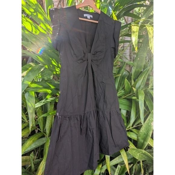 little black dress L tiered goth lolita babydoll kuro 100% cotton bow boho - Picture 7 of 7